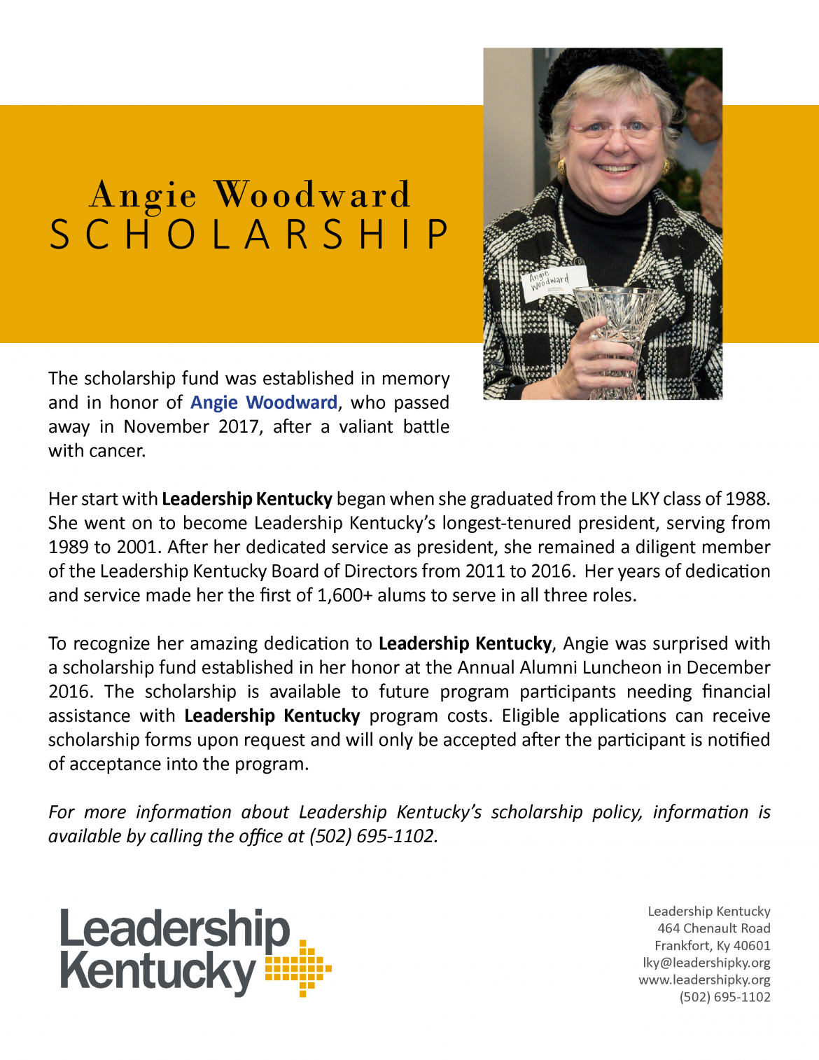 Angie Woodward Scholarship