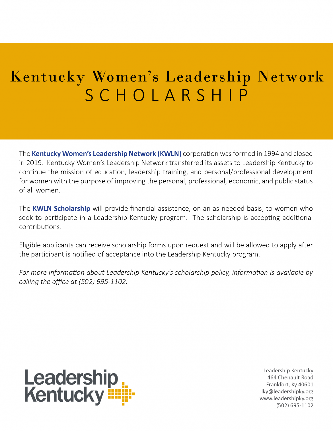 KWLN Scholarship