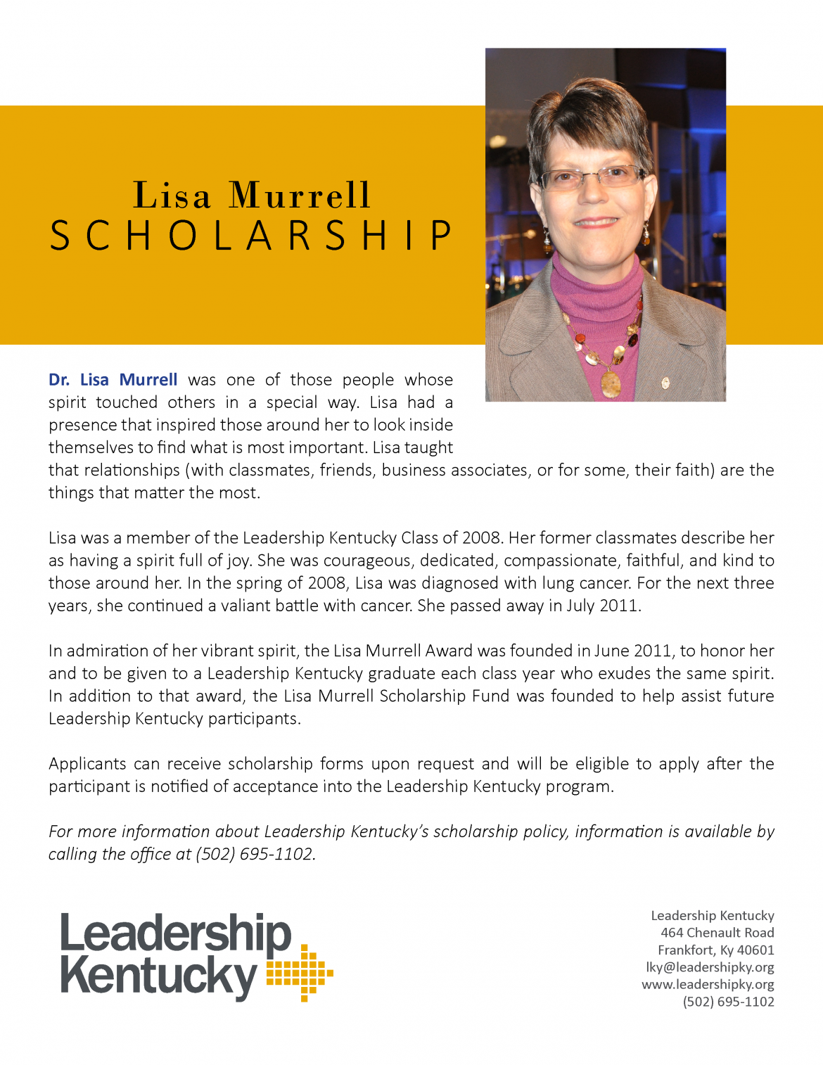 Lisa Murrell Scholarship